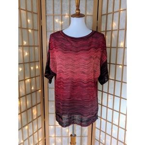 M Missoni | Sz S | Red Ripple Wave Knit Sweater